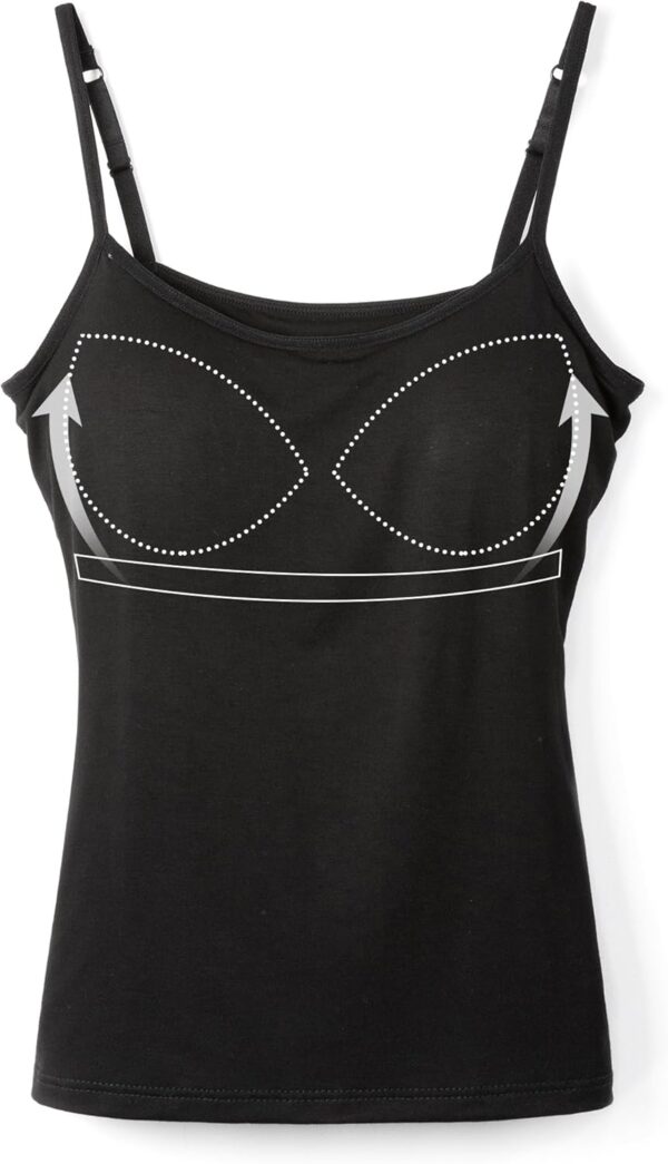 Women Camisole with Built in Bra, Adjustable Spaghetti Strap Cami Tanks Basic Padded Layering Yoga Top