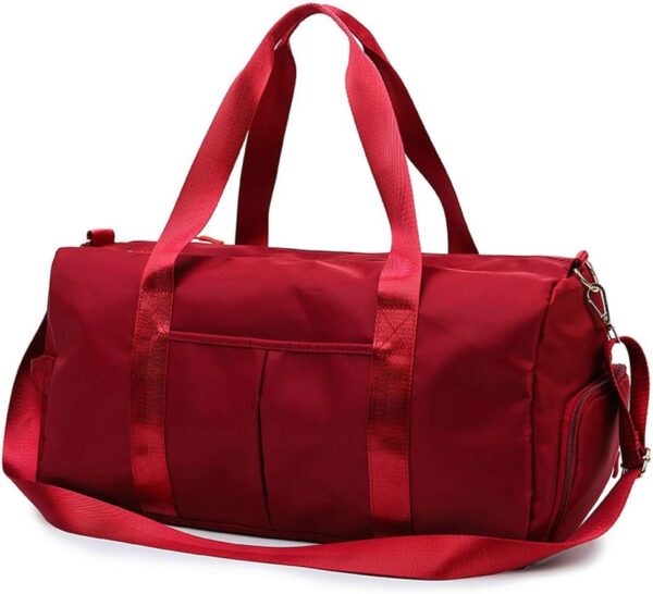 Sports Gym Bag for Women Travel Duffel Bag with Wet Pocket and Shoes Compartment for Training Swim Yoga(Red)
