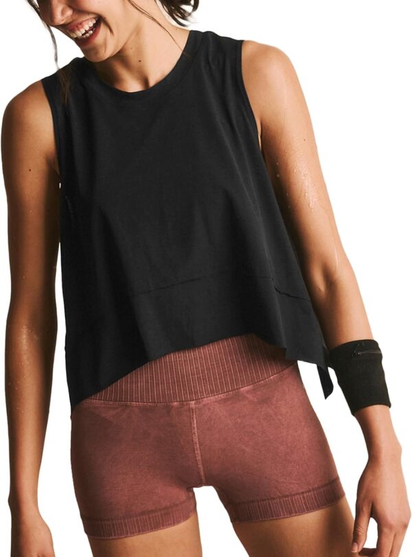 Women Workout Tank Tops Sleeveless Loose Athletic Yoga Running Gym Vest Asymmetrical Flowy Shirts