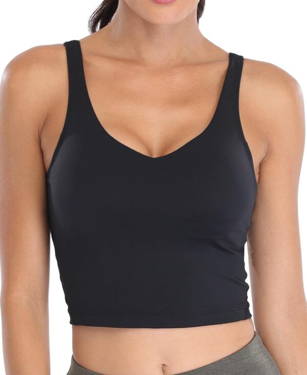 Sports Bra Women Longline Padded Crop Tank Yoga Bras Workout Fitness Top