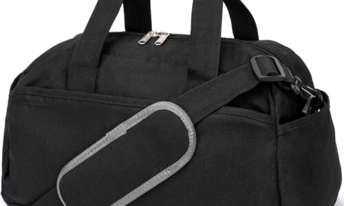 14 inch Small Gym Bag for Women & Men, Mini Duffel Bag for Travel Sports Lightweight Carry On Bag, Black