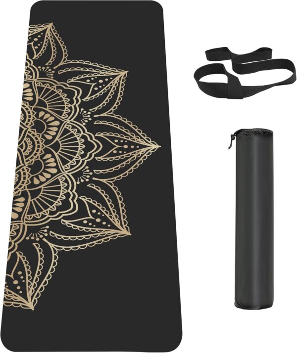 Non Slip Yoga Mat  Workout Mat for Men Women, Thick Workout Mat with Carrying Strap, Fitness Mats for Exercise, Yoga, Fitness, Pilates, Floor Workouts (72" x 24" x 6mm)